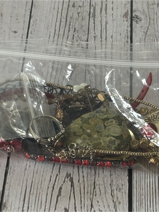 Jewelry - Mixed Jewelry Lot with Green Agate Statement Piece